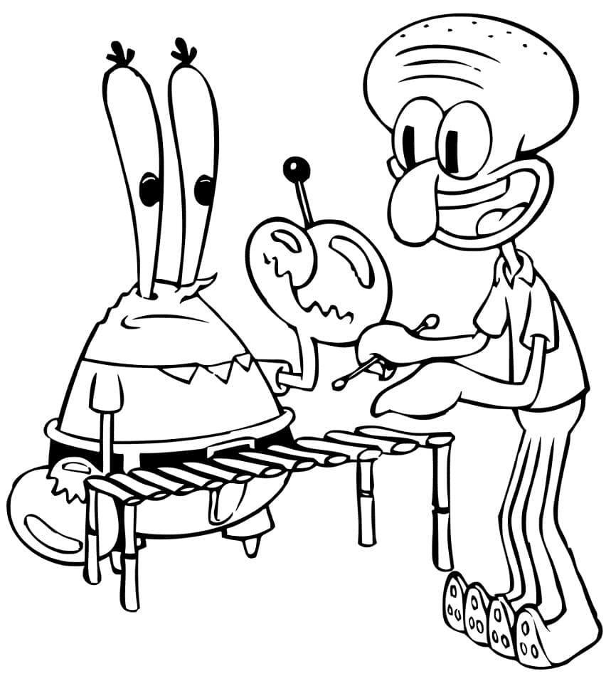 Squidward Tentacles Coloring Pages Printable for Free Download