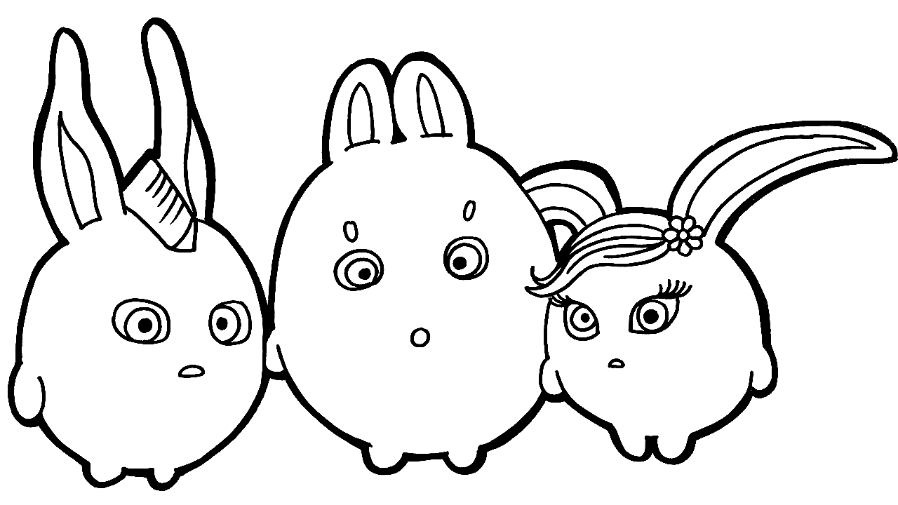 Sunny Bunnies Coloring Pages Printable for Free Download