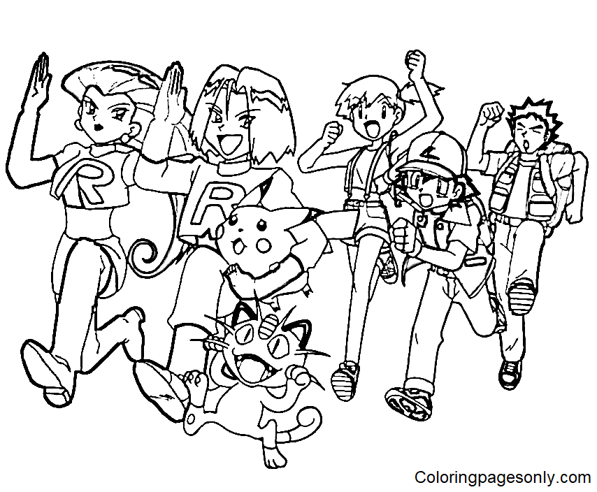 Team Rocket Coloring Pages Printable for Free Download