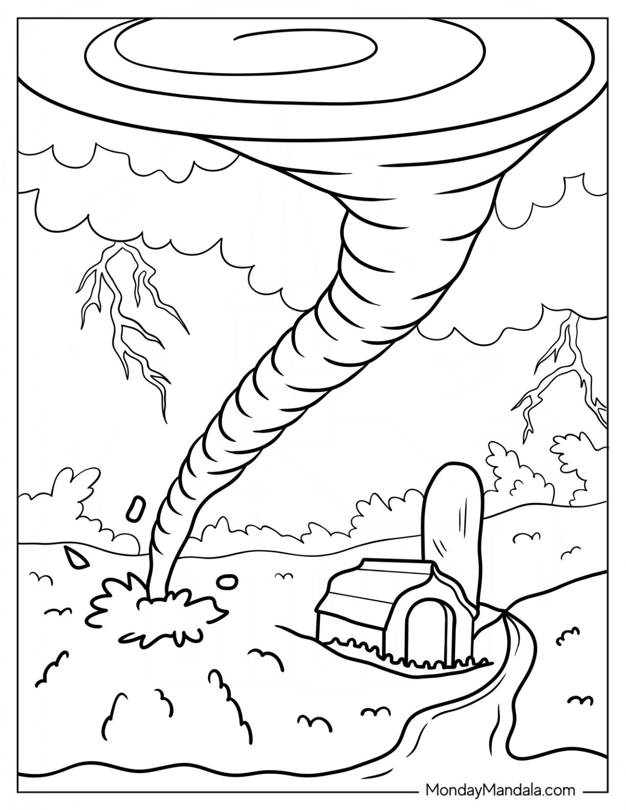 Thunderstorm Coloring Pages Printable for Free Download