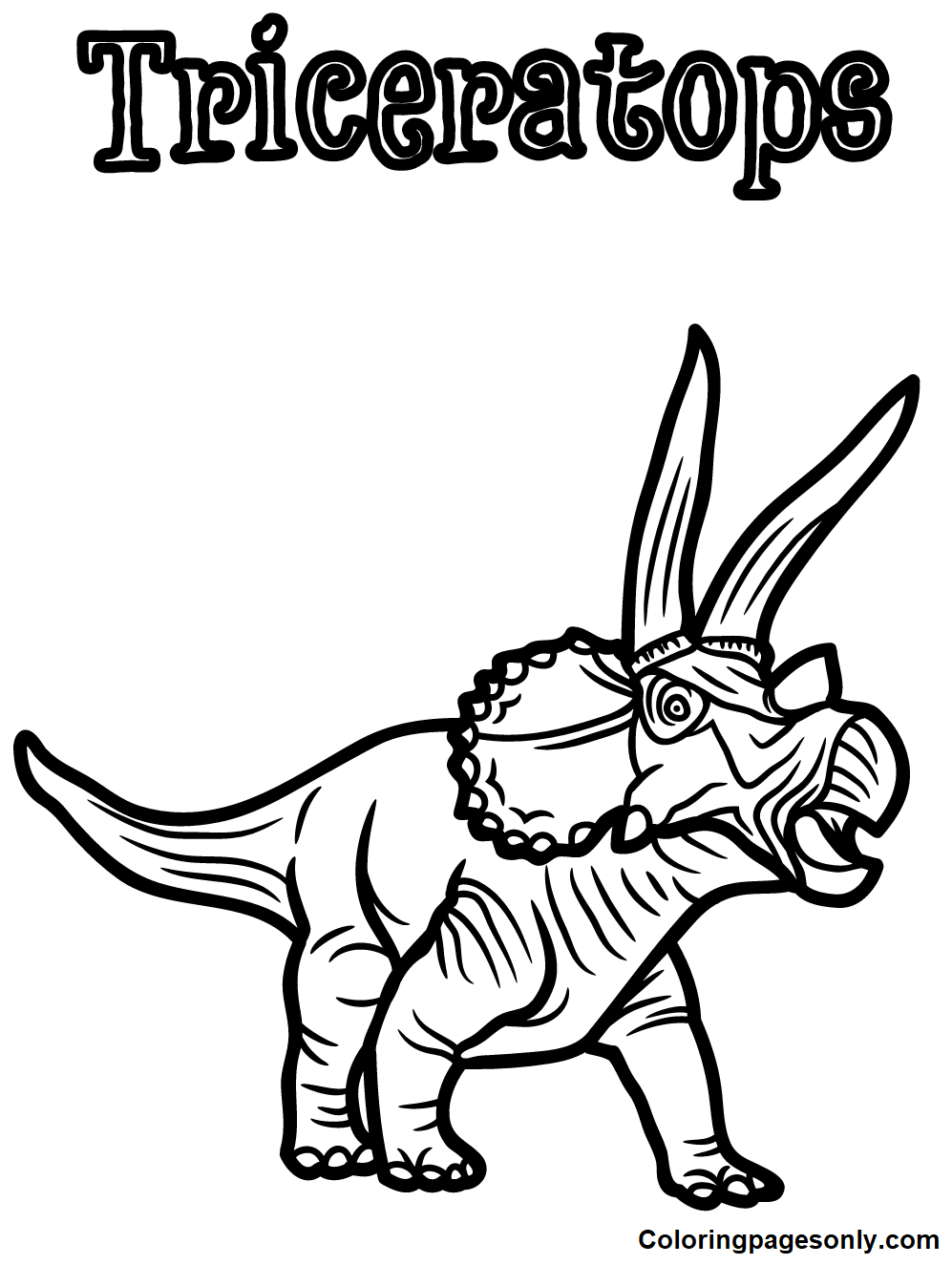 Triceratops Coloring Pages Printable for Free Download