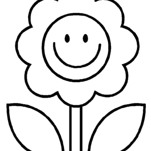 simple flower coloring page