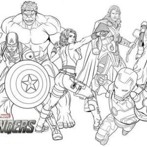 avengers group coloring page