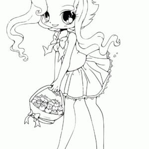 Chibi Coloring Pages 15906867 Vector Art at Vecteezy