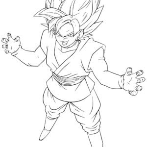 Desenhos de Goku Vegeta Super Saiyan para colorir, goku, branco