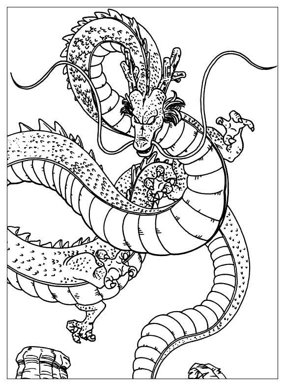 Desenhos simples para colorir para crianças de dragon-ball-z