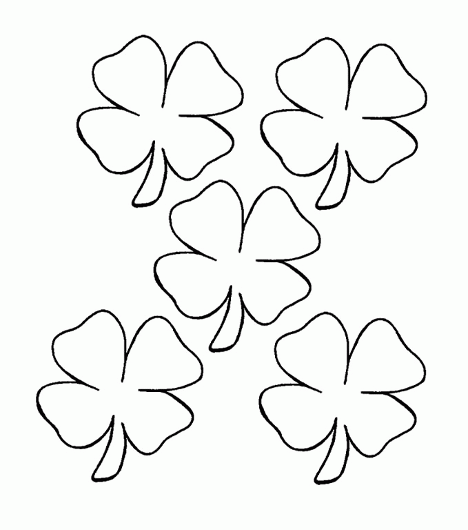 three leaf clover coloring page
