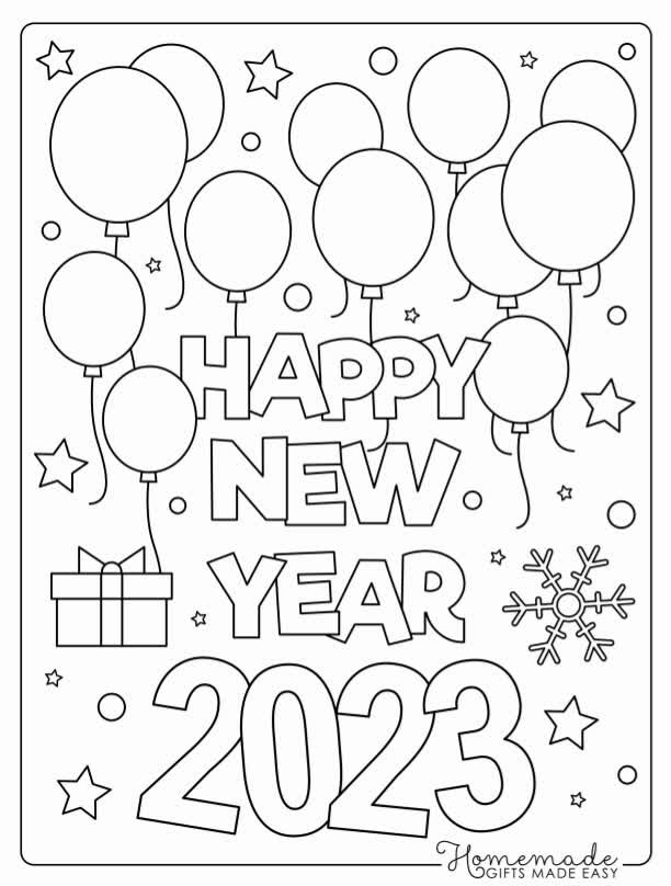 Happy 2023 - Let's Color! Printable for Free Download