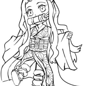 Demon Slayer Coloring Pages Nezuko Pencil Drawing - XColorings.com