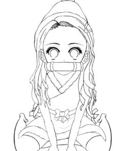 Nezuko Colouring Pages Printable for Free Download