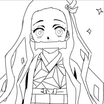Mystic Nezuko: A Mystic Anime Coloring Page Printable for Free Download