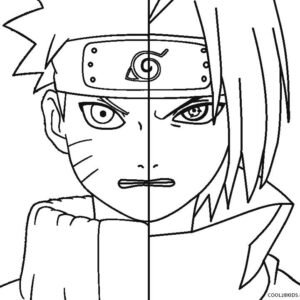 Naruto e Sasuke  Desenhos para Imprimir e Colorir