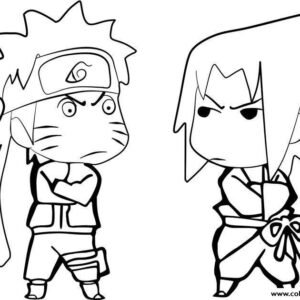 Sasuke e Naruto amigos para colorir - Imprimir Desenhos