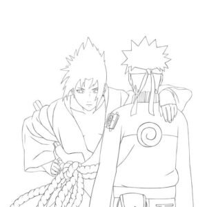 Naruto e Sasuke enfurecidos para colorir - Imprimir Desenhos
