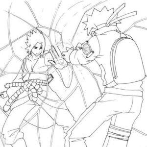 Naruto-vs-Sasuke da imagem do videogame Naruto grátis para imprimir e  colorir