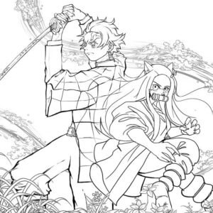 Páginas para colorir do Zenitsu Demon Slayer - Páginas para colorir  gratuitas para impressão