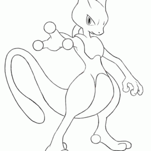 Free Printable Mewtwo Tail Coloring Page for Adults and Kids 