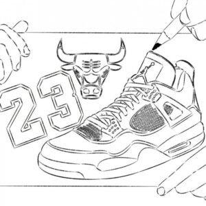 Jordan 4 Coloring Pages Printable for Free Download