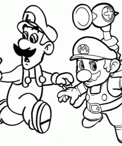 Mario and Luigi Coloring Pages Printable for Free Download