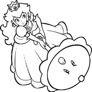 rosalina and peach coloring pages