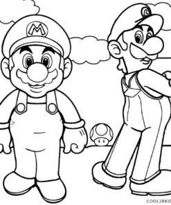 Mario and Luigi Coloring Pages Printable for Free Download