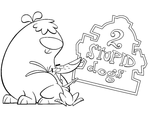 2 Stupid Dogs Coloring Pages Printable for Free Download