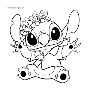 Lilo e Stitch (Disney) com o texto Ohana - Retornar à infância - Coloring  Pages for Adults