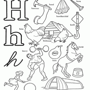 Letter H Coloring Pages Printable for Free Download