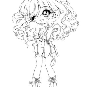 Cute anime girl - Woman coloring pages for Adults Print and Online
