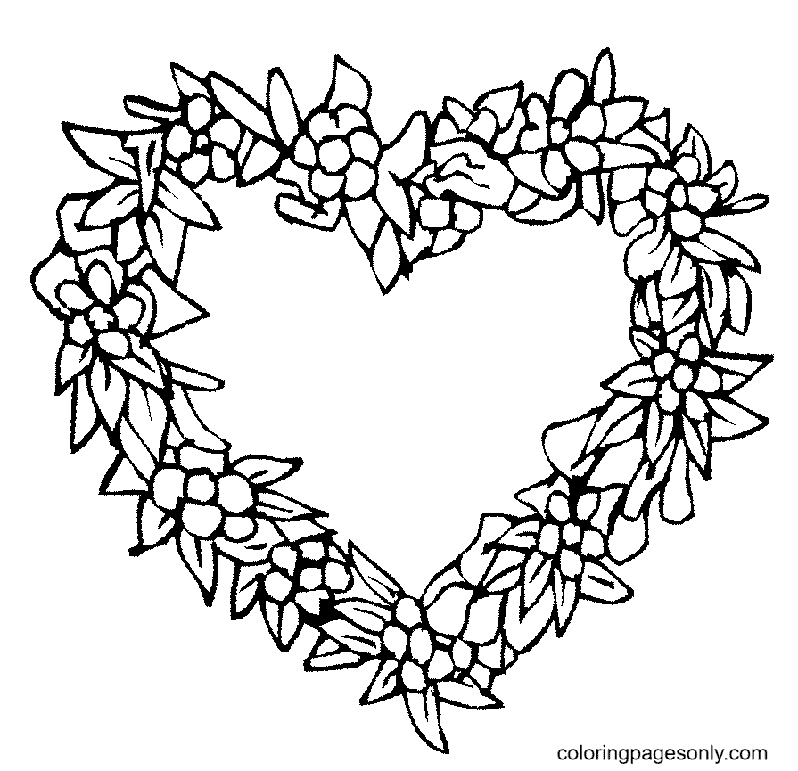 heart shape coloring page