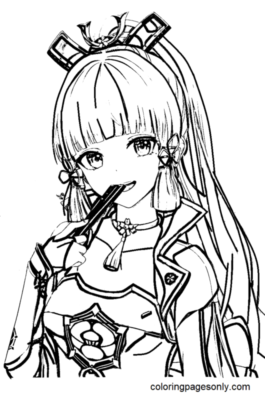 Kamisato Ayaka Coloring Pages Printable for Free Download