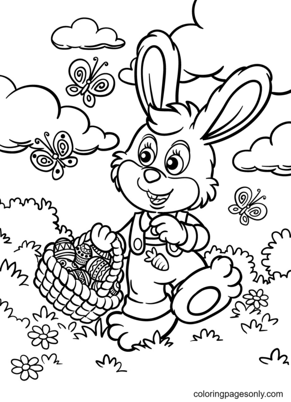 Easter Bunny Coloring Pages Printable for Free Download