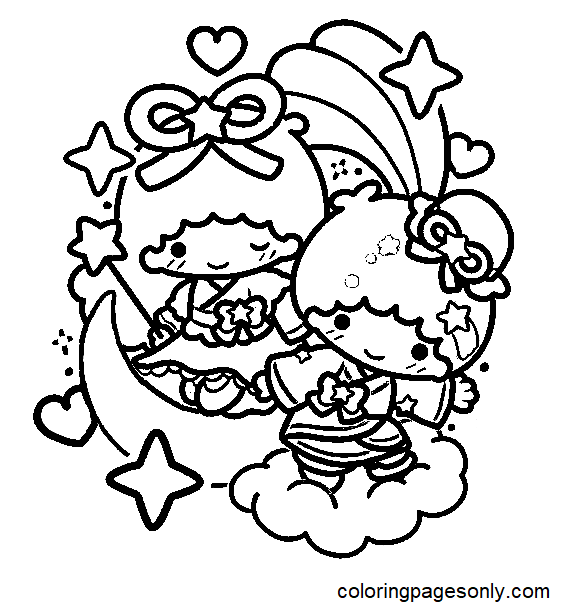 Little Twin Stars Coloring Pages Printable for Free Download