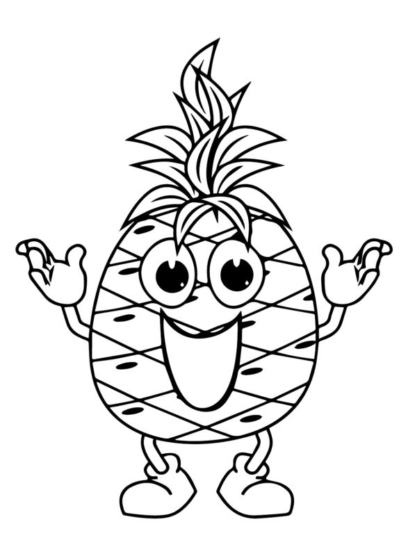 Pineapples Coloring Pages Printable for Free Download