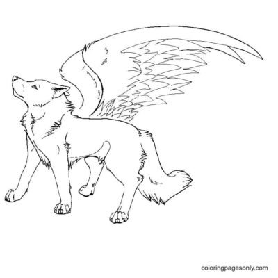 Wolf With Wings Coloring Pages Printable for Free Download