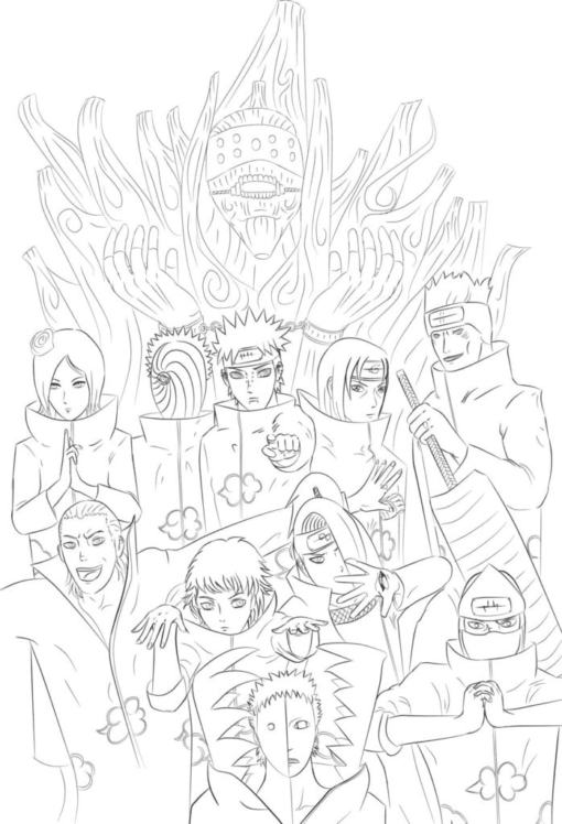 Akatsuki Coloring Pages Printable for Free Download