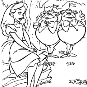 Tweedledum and Tweedledee Coloring Pages Printable for Free Download