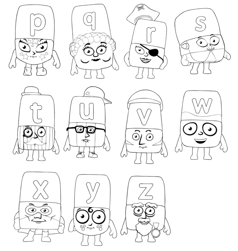 Printable Alphablocks Coloring Pages For Kids Teaching Abcs Images