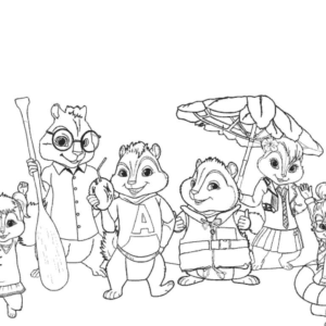 Alvin and the Chipmunks Coloring Pages Printable for Free Download