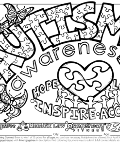 Autism Awareness Coloring Pages Printable for Free Download