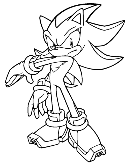 Shadow the Hedgehog Coloring Pages Printable for Free Download