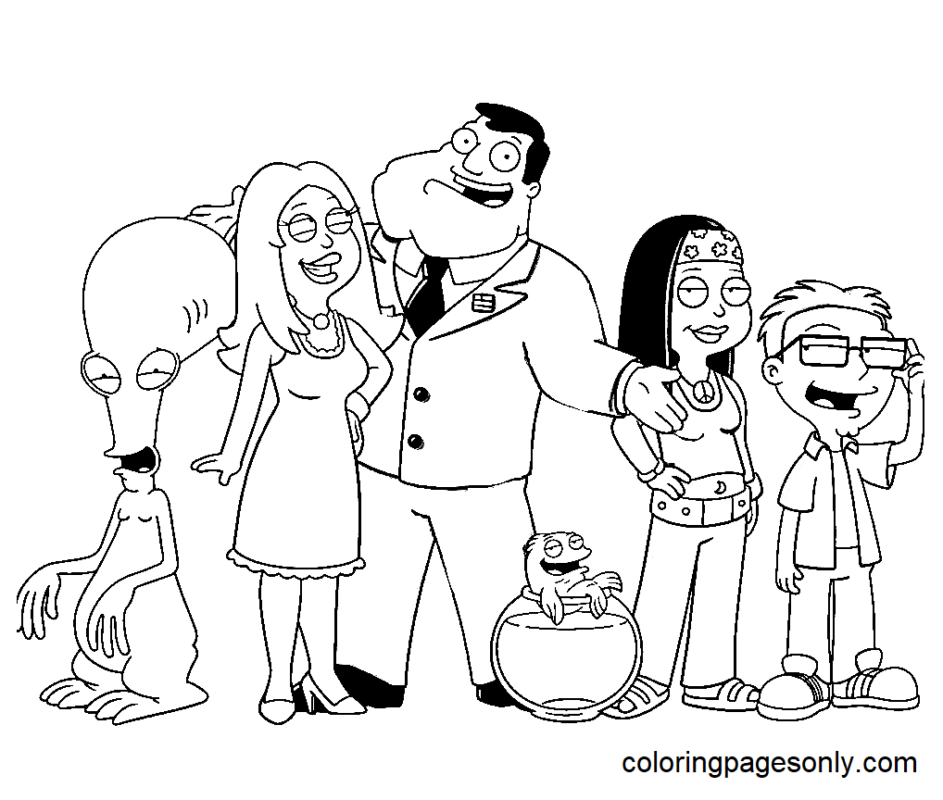 American Dad Coloring Pages Printable for Free Download