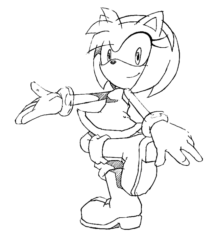 Amy Rose Coloring Pages Printable for Free Download