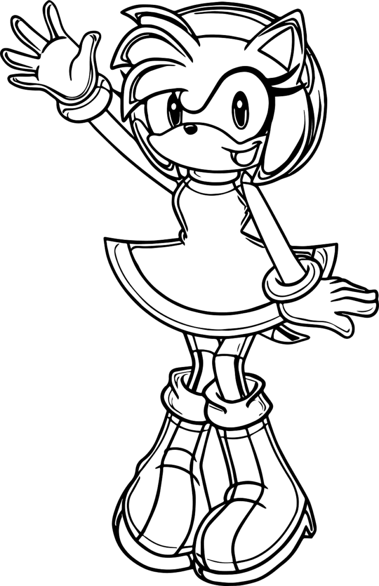 Amy Rose Coloring Pages Printable for Free Download