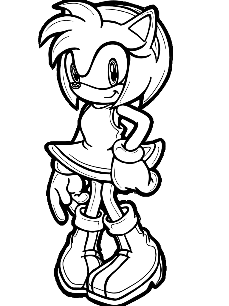 Amy Rose Coloring Pages Printable for Free Download