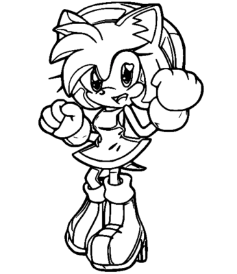 Amy Rose Coloring Pages Printable for Free Download