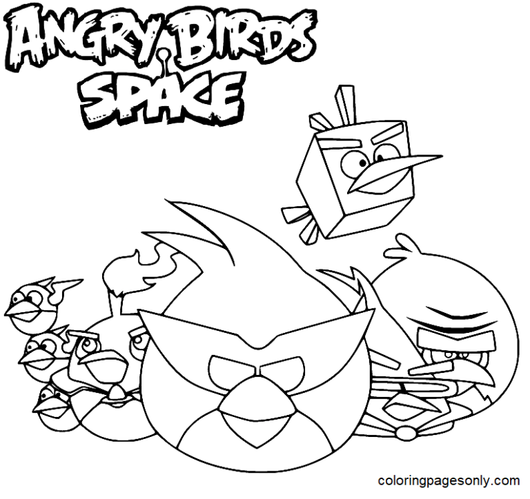 Angry Birds Space Coloring Pages Printable for Free Download