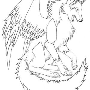 arctic wolf with wings drawing