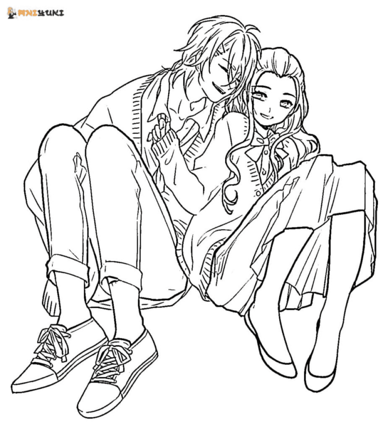 Anime Couple Coloring Pages Printable for Free Download