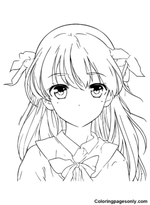 Anime Girl Coloring Pages Printable for Free Download